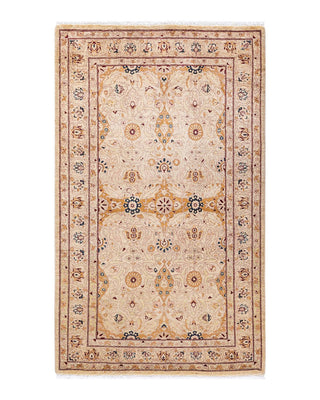 Traditional Mogul Ivory Wool Area Rug 3' 1" x 5' 2" - Solo Rugs