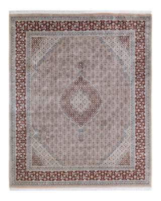 Traditional Mogul Ivory Wool Area Rug 8' 0" x 9' 9" - Solo Rugs