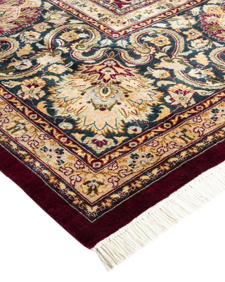 Traditional Mogul Purple Wool Area Rug 10' 5" x 13' 6" - Solo Rugs