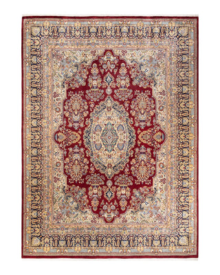 Traditional Mogul Red Wool Area Rug 9' 1" x 12' 4" - Solo Rugs