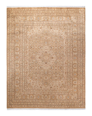 Traditional Mogul Yellow Wool Area Rug 8' 2" x 10' 5" - Solo Rugs