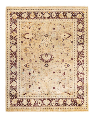 Traditional Mogul Ivory Wool Area Rug 8' 2" x 10' 3" - Solo Rugs