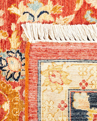 Traditional Mogul Orange Wool Area Rug 8' 0" x 9' 10" - Solo Rugs