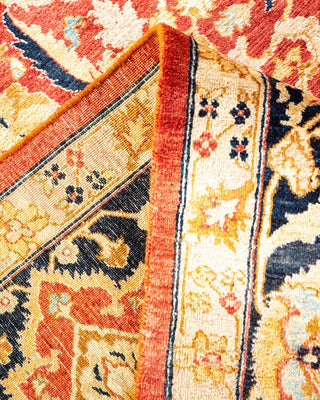 Traditional Mogul Orange Wool Area Rug 8' 0" x 9' 10" - Solo Rugs