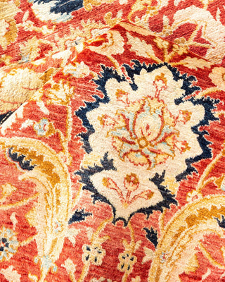 Traditional Mogul Orange Wool Area Rug 8' 0" x 9' 10" - Solo Rugs