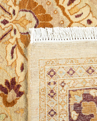 Traditional Mogul Yellow Wool Area Rug 6' 2" x 9' 5" - Solo Rugs
