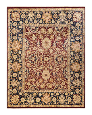 Traditional Mogul Red Wool Area Rug 7' 10" x 10' 2" - Solo Rugs