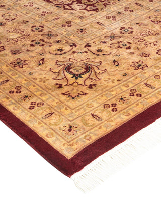 Traditional Mogul Red Wool Area Rug 9' 1" x 12' 5" - Solo Rugs