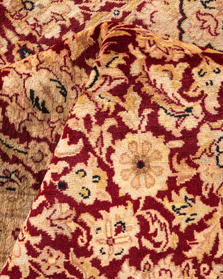 Traditional Mogul Red Wool Area Rug 9' 1" x 12' 5" - Solo Rugs