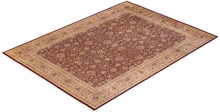 Traditional Mogul Red Wool Area Rug 9' 1" x 12' 5" - Solo Rugs