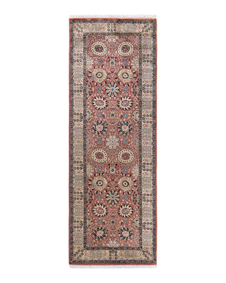 Traditional Mogul Pink Wool Runner 3' 2" x 8' 10" - Solo Rugs