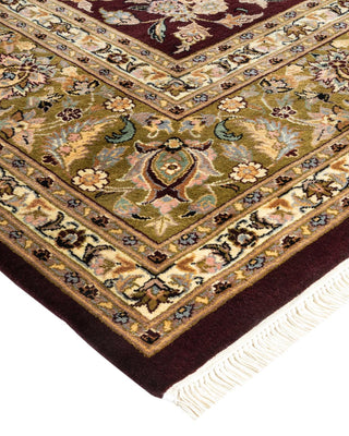 Traditional Mogul Red Wool Area Rug 9' 3" x 12' 5" - Solo Rugs