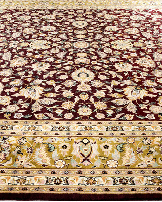 Traditional Mogul Red Wool Area Rug 9' 3" x 12' 5" - Solo Rugs