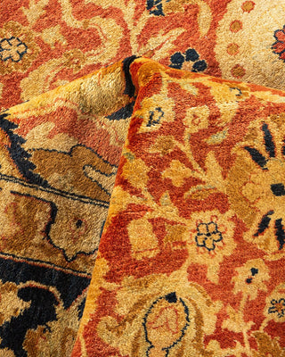 Traditional Mogul Orange Wool Area Rug 8' 3" x 10' 0" - Solo Rugs