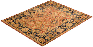 Traditional Mogul Orange Wool Area Rug 8' 3" x 10' 0" - Solo Rugs