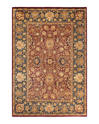 Traditional Mogul Red Wool Area Rug 6' 2" x 9' 0" - Solo Rugs