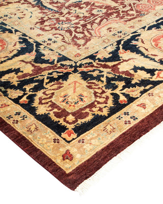 Traditional Mogul Red Wool Area Rug 8' 1" x 9' 9" - Solo Rugs