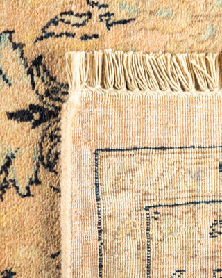 Traditional Mogul Beige Wool Area Rug 6' 2" x 9' 3" - Solo Rugs