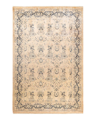Traditional Mogul Beige Wool Area Rug 6' 2" x 9' 3" - Solo Rugs