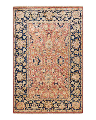 Traditional Mogul Orange Wool Area Rug 6' 0" x 9' 1" - Solo Rugs