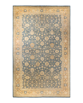 Traditional Mogul Blue Wool Area Rug 12' 2" x 20' 7" - Solo Rugs