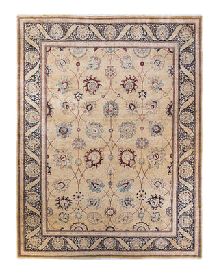 Traditional Mogul Ivory Wool Area Rug 9' 2" x 12' 0" - Solo Rugs