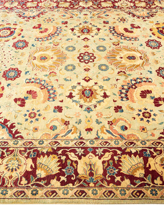 Traditional Mogul Green Wool Area Rug 6' 1" x 8' 10" - Solo Rugs