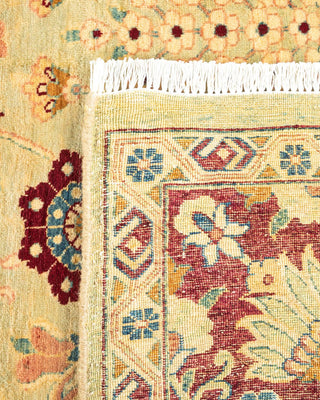 Traditional Mogul Green Wool Area Rug 6' 1" x 8' 10" - Solo Rugs
