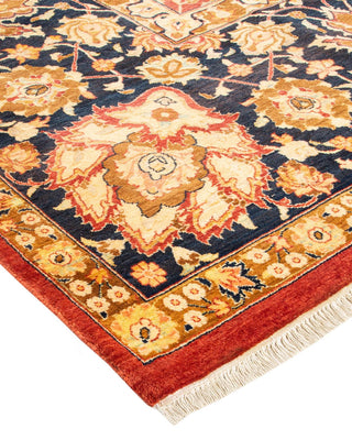 Traditional Mogul Orange Wool Area Rug 8' 2" x 10' 9" - Solo Rugs