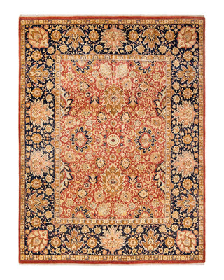 Traditional Mogul Orange Wool Area Rug 8' 2" x 10' 9" - Solo Rugs