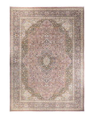 Traditional Mogul Beige Wool Area Rug 12' 0" x 17' 9" - Solo Rugs