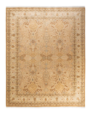 Traditional Mogul Yellow Wool Area Rug 8' 1" x 10' 2" - Solo Rugs