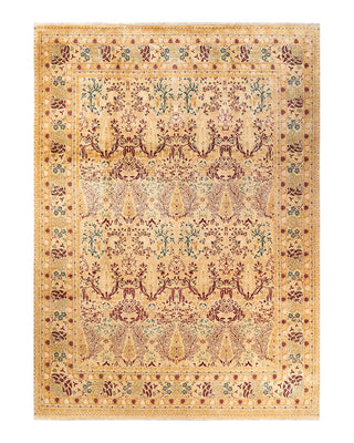 Traditional Mogul Ivory Wool Area Rug 9' 3" x 12' 3" - Solo Rugs