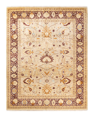 Traditional Mogul Ivory Wool Area Rug 8' 0" x 10' 3" - Solo Rugs
