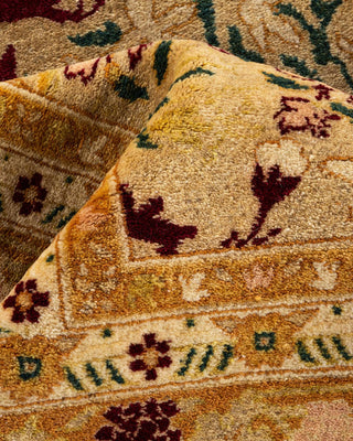 Traditional Mogul Yellow Wool Area Rug 12' 4" x 15' 3" - Solo Rugs