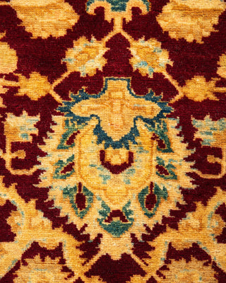 Traditional Mogul Red Wool Area Rug 6' 1" x 8' 9" - Solo Rugs