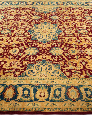 Traditional Mogul Red Wool Area Rug 6' 1" x 8' 9" - Solo Rugs