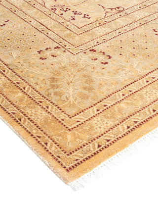 Traditional Mogul Beige Wool Area Rug 6' 2" x 8' 10" - Solo Rugs