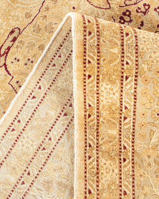 Traditional Mogul Beige Wool Area Rug 6' 2" x 8' 10" - Solo Rugs