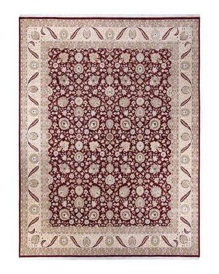 Traditional Mogul Orange Wool Area Rug 9' 3" x 12' 2" - Solo Rugs