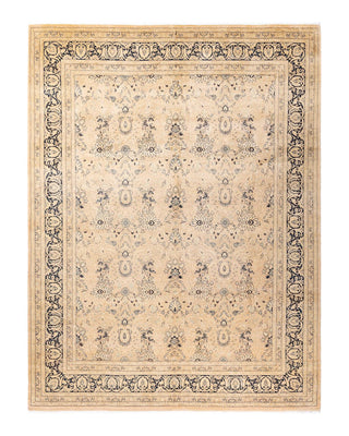 Traditional Mogul Beige Wool Area Rug 8' 0" x 10' 6" - Solo Rugs