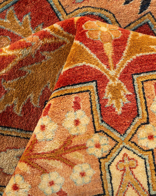 Traditional Mogul Pink Wool Area Rug 8' 2" x 10' 0" - Solo Rugs
