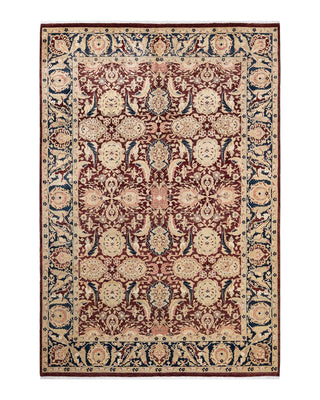 Traditional Mogul Red Wool Area Rug 6' 1" x 8' 10" - Solo Rugs