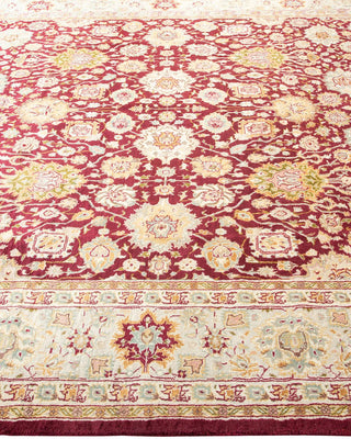 Traditional Mogul Purple Wool Area Rug 6' 1" x 8' 10" - Solo Rugs