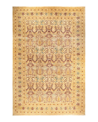 Traditional Mogul Ivory Wool Area Rug 12' 1" x 18' 7" - Solo Rugs