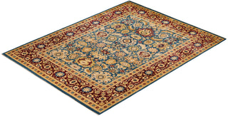 Traditional Mogul Blue Wool Area Rug 8' 1" x 10' 7" - Solo Rugs