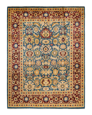 Traditional Mogul Blue Wool Area Rug 8' 1" x 10' 7" - Solo Rugs