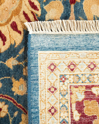 Traditional Mogul Blue Wool Area Rug 6' 2" x 8' 10" - Solo Rugs