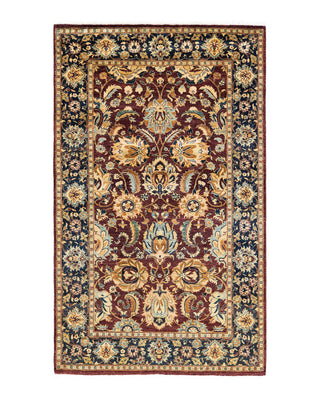 Traditional Mogul Red Wool Area Rug 3' 2" x 5' 3" - Solo Rugs
