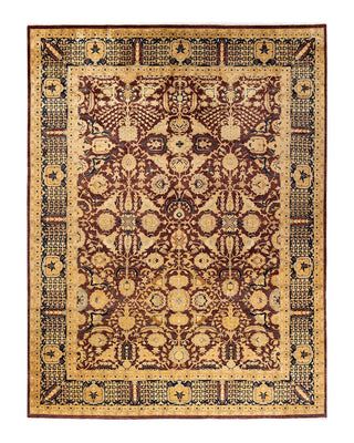 Traditional Mogul Red Wool Area Rug 9' 0" x 11' 10" - Solo Rugs